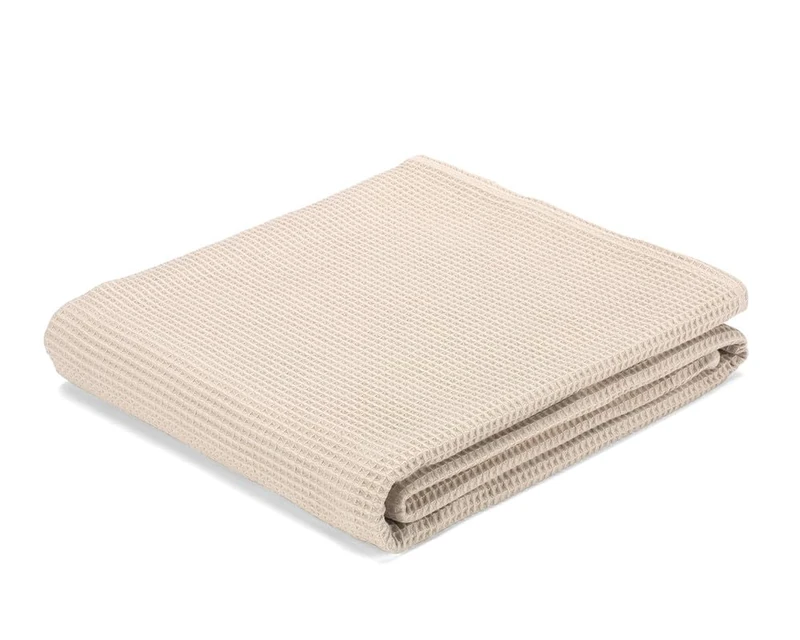 ECOMMERC3 | Waffle Cotton Fabric 500x150cm Beige - Embossed Fabric for Sewing Patchwork and Decoration - Made in Spain - Image 1