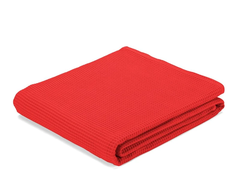 ECOMMERC3 | Waffle Cotton Fabric 400x150cm Red - Embossed Fabric for Sewing Patchwork and Decoration - Made in Spain