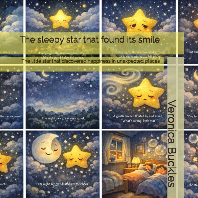 The sleepy star that found its smile: The little star that discovered happiness in unexpected places