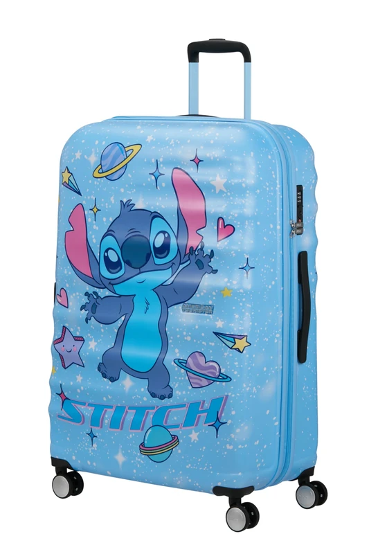 American Tourister Samsonite Wavebreaker Disney - Stitch Hard Shell Suitcase Medium (66 cm), Travel Suitcase, TSA Lock, 4 Wheels, 64 L, 3.6 kg - Stitch Universe