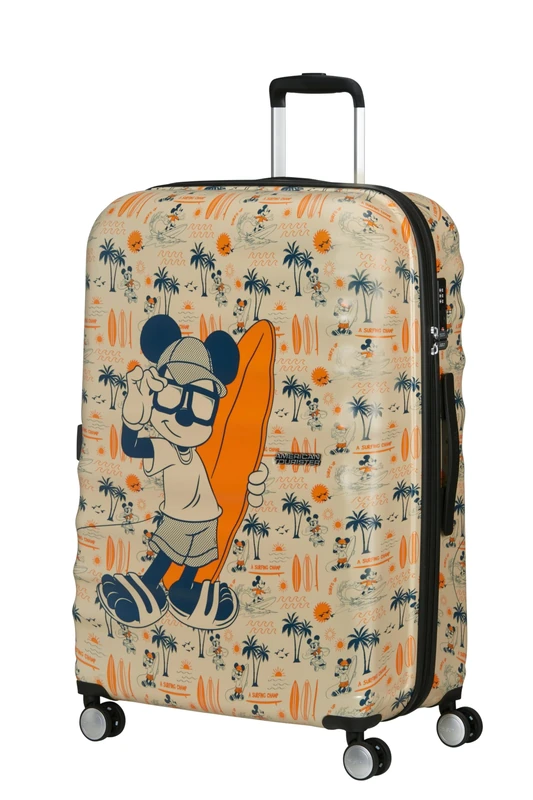 American Tourister Wavebreaker Disney - Stitch Medium Hardshell Suitcase (67 cm), Travel Spinner, TSA Lock, 4 Wheels, 64 L, 3.6 kg - Stitch Flower - Image 1