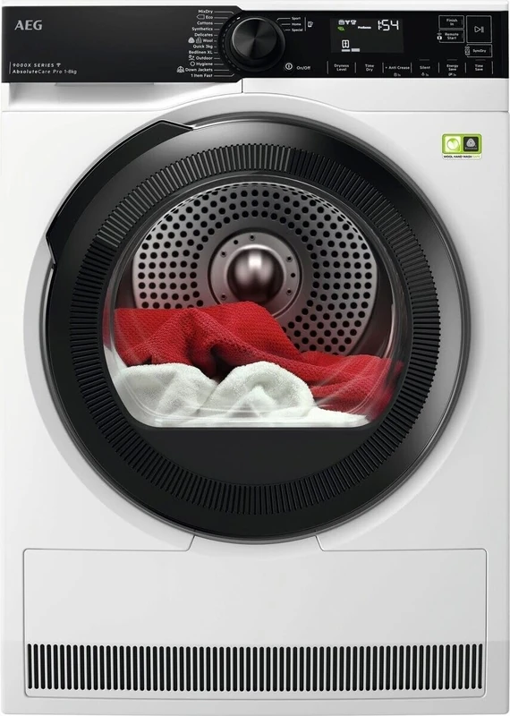 AEG 9000X Series Tumble Dryer 8 kg, Heat Pump A+++-25% Energy Class, TR948V4BC, 3DScan Technology, SmartDry Time or Energy Save, AbsoluteCare Pro, MixDry+ 75 Min, Connected, 850x596x636 mm