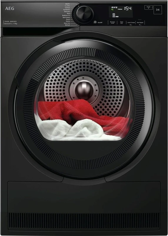 AEG 7000 Series Tumble Dryer 9 kg, Heat Pump, TR749GU4B, SensiDry Low Temperature Drying, MixDry No Sorting, ProSense+, EasyClean Filter, Reversible Door, 850x596x636 mm - Image 1