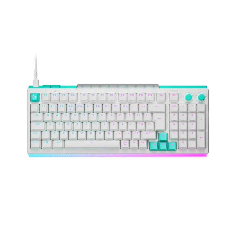 Logitech G G512 X 98 DUAL SWAP, Hot-Swappable TMR Analogue, Mechanical Gaming Keyboard, 8K Polling Rate, Custom Actuation 0.1-4.0 mm, RAPID TRIGGER, LIGHTSYNC RGB, Wired, PC, Mac, QWERTY UK - White