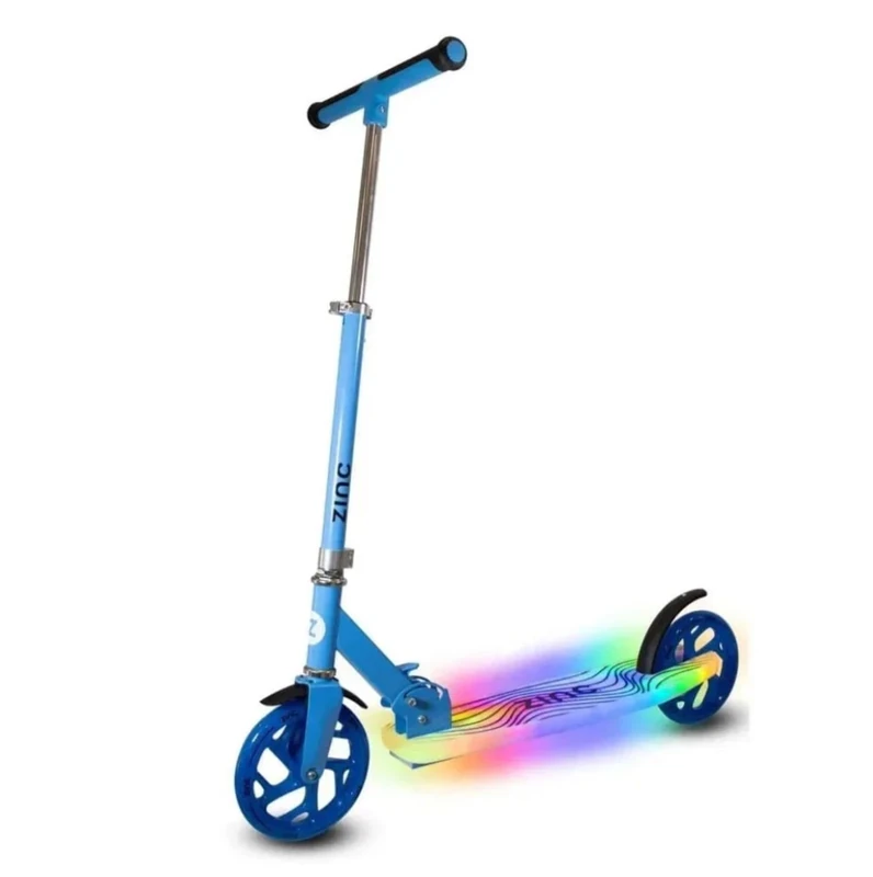Zinc Lightshow Big Wheel Folding Scooter Blue