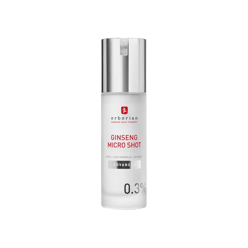Erborian - Ginseng Micro Shot - Advanced 0.3% - Inspired by Micro-Needling - Intensive Retexturizing Face Serum with Korean Ginseng and Collagen - Concentrated in spicules - 30ml - Korean Cosmetic - Image 1