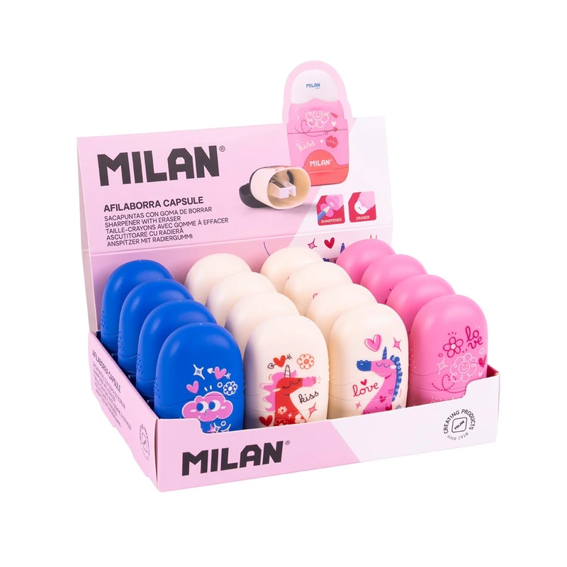 Milan® Display Box 16 Capsule Special Series Flowicorn sharpeners