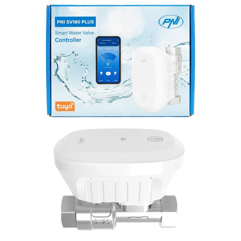 PNI SV180 Plus smart Water Valve, Wi-Fi, IP65, DN20 3/4, Control from Tuya Smart, Amazon Alexa and Google Home, Measures Water Consumption