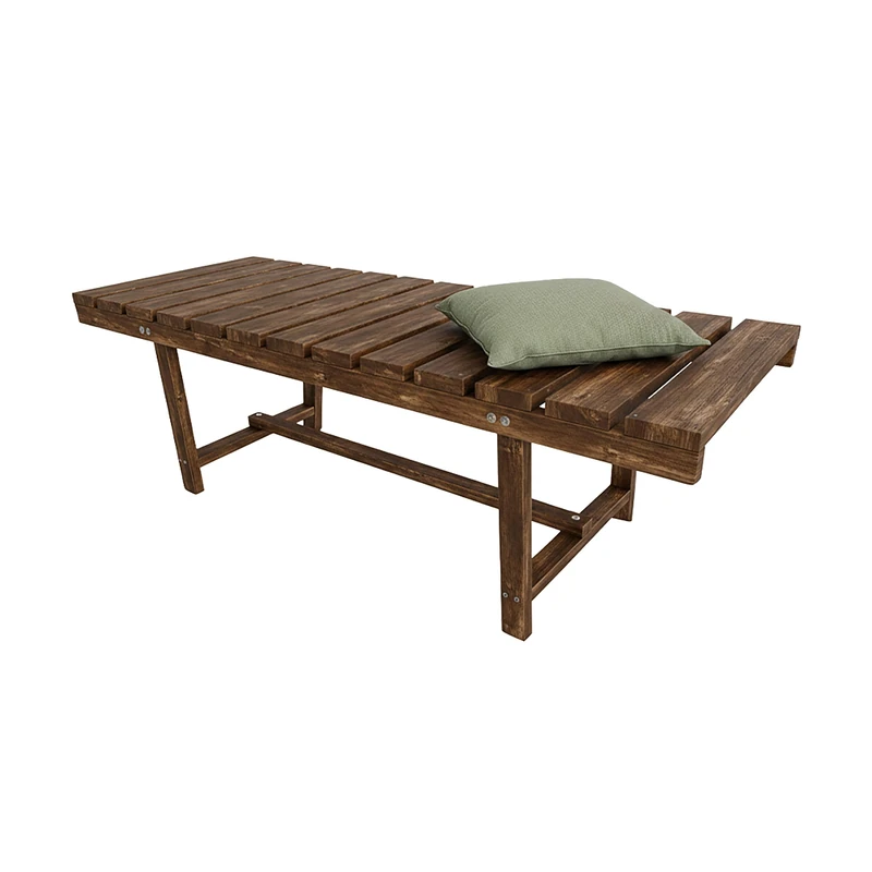 Relaxdays Garden Bench, 2-Seater Patio/Balcony, Flat Fir, Brown, 35x110x38 cm