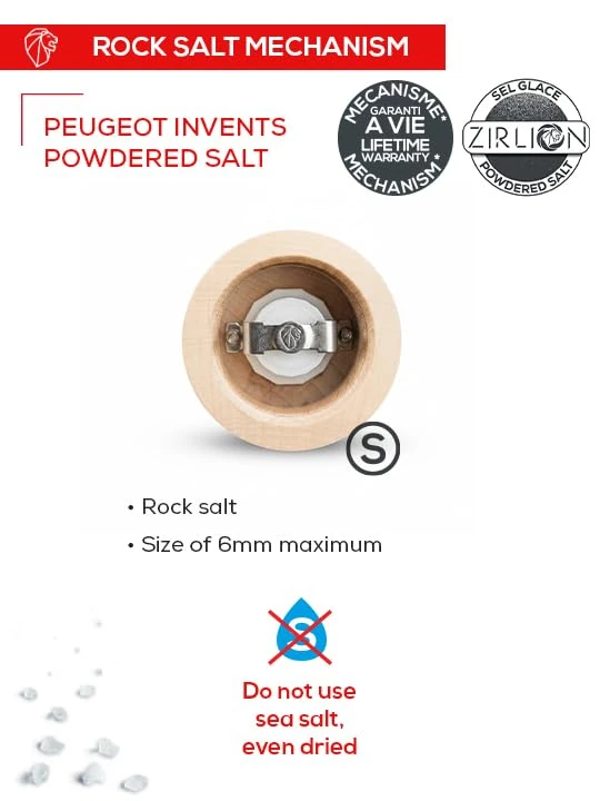 PEUGEOT - Vittel 16 cm Salt Mill - Classic Grind System - Clear Colour