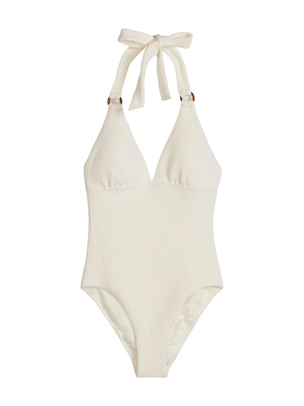 Marc O'Polo Firecracker Floral Women's Swimming Costume, Firecracker Floral White Tone, M - Image 1