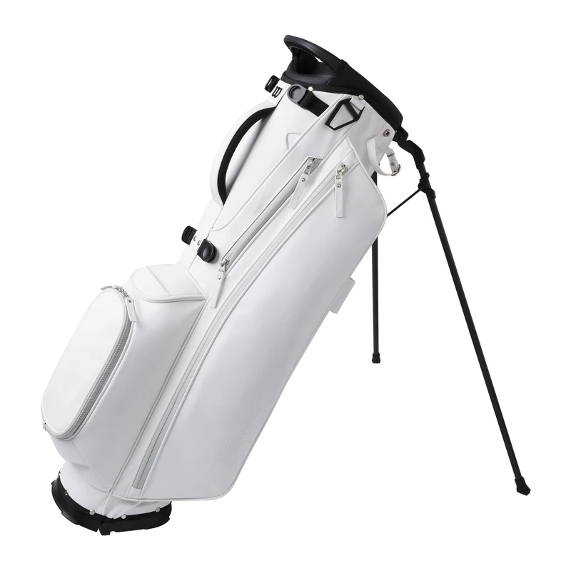Wilson The 1914 Golf Carry Bag with PU Leather Exterior and Carbon Fiber Legs, Unisex, colour: White