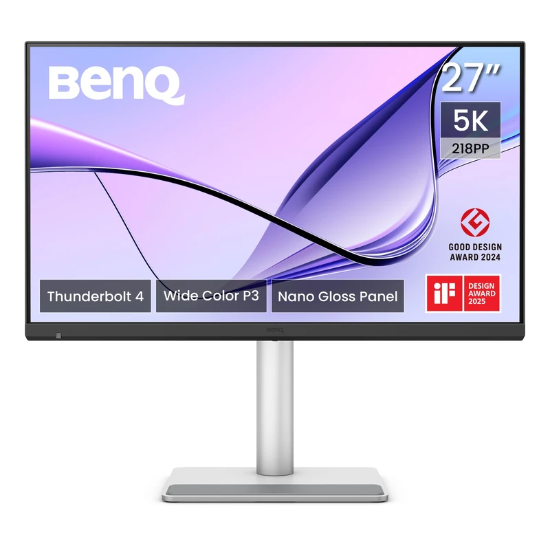 BenQ MA270S 27" Monitor 5K 5120x2880 Nano Gloss for Mac Creators, Thunderbolt 4 96W/15W, Mac Colour, Daisy Chain, KVM, Brightness & Volume Control on Mac, Height & Tilt Adjustment, P3 Colour Gamut
