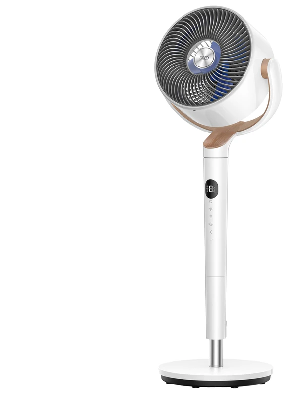 DREO 20 dB Standing Fan for Bedroom, 120°+120° Omni-directional Cooling Fans, 90 ft Circulator With Remote, DC Motor Pedestal Fans, 35-40" Adjustable Height Room Fan, 8 Speeds, 3 Modes, 8H Timer