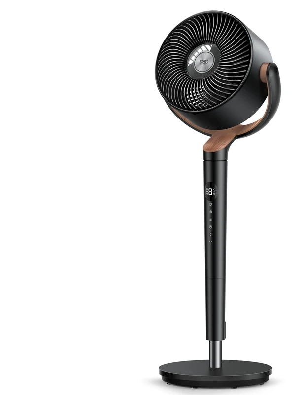 DREO 20 dB Standing Fan for Bedroom, 120°+120° Omni-directional Cooling Fans, 90 ft Circulator With Remote, DC Motor Pedestal Fans, 35-40" Adjustable Height Electric Fan, 8 Speeds, 3 Modes, 8H Timer