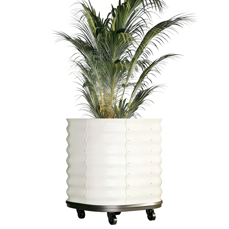 Raised Bed Metal on Wheels with Water Reservoir, with Self-Watering and Brakes, 60 x 60 x 70 cm, White Garden Bed, Cold Frame Garden for Flowers, Fruits, Vegetables