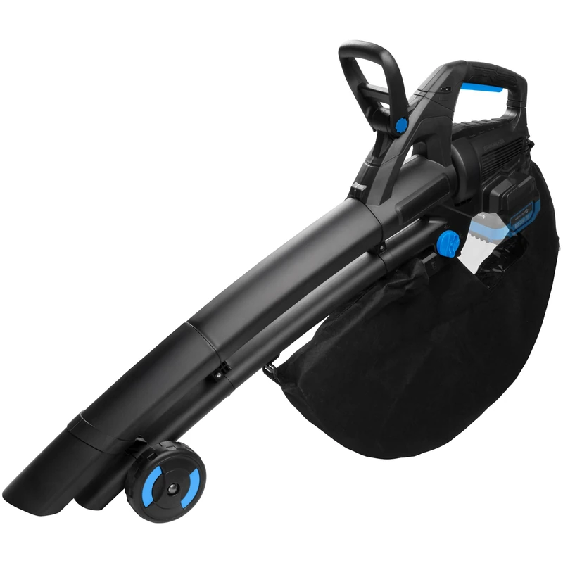 HÖGERT TECHNIK 2x18V Cordless Vacuum Blower Brushless Garden Blower with Suction Function, Variable Speed, 45L Collecting Bag for Garden, Yard and Terrace