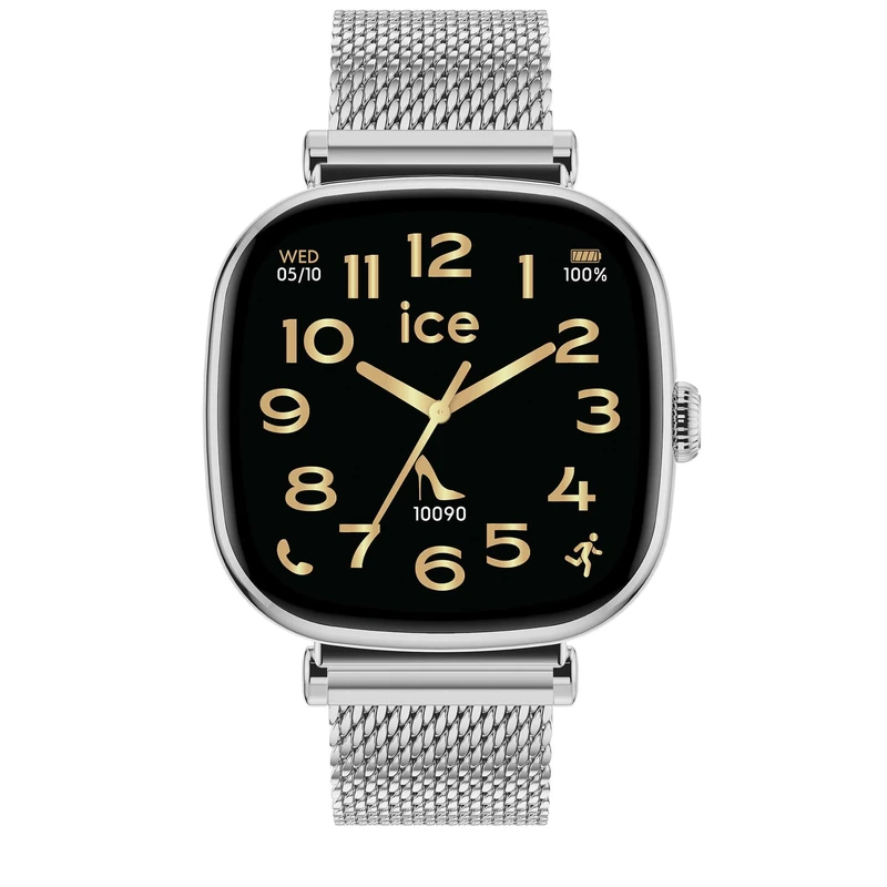 ICE-WATCH - ICE smart SQ 2.0 Silver Milanese - Women's Sport smartwatch with Stainless Steel Strap - 025820 (1,7 inches)