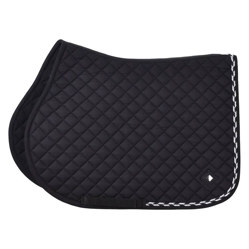 Imperial Riding IRH Basic Cotton VS Saddle Cloth with Diamond Quilting, Glitter Piping and Metal Logo, Black, Pony