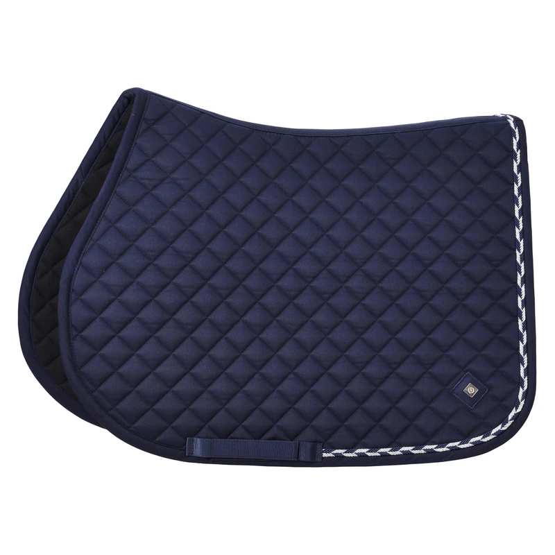 Imperial Riding IRH Basic Cotton VS Saddle Cloth with Diamond Quilting, Glitter Piping and Metal Logo, Navy, Full