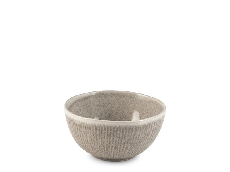 H&H Set of 6 Yucatan Stoneware Bowls 13.5 cm – Beige – Minimal Design with Reactive Effect and Texture – Perfect for Soups, Snacks and Desserts – Also Suitable for Catering