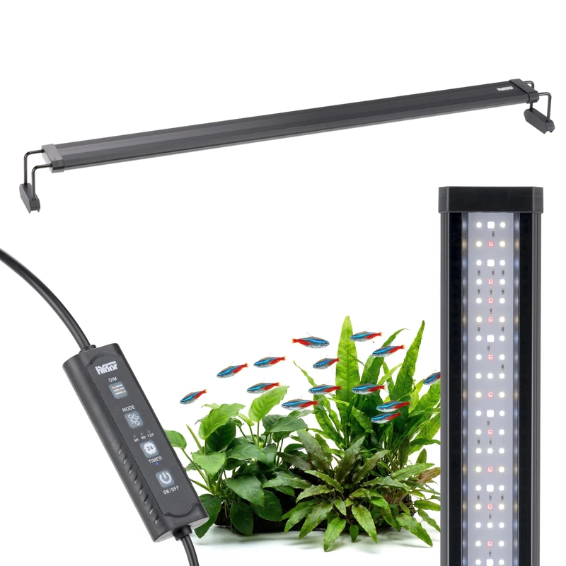 Hydor AQ-LUX FRESH 900 LED Lamp for Freshwater Aquariums 42 W (3600 lm) Professional Spectrum, Programmable Dimmer and Timer, Adjustable Brackets, Power Supply Incl, IP67, 90 x 8 xh 9.5 cm