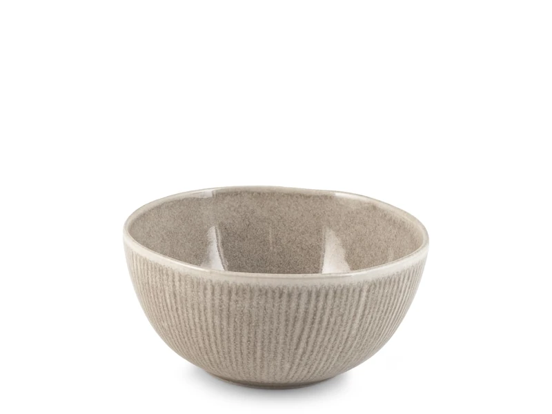H&H Set of 6 Yucatan Stoneware Bowls 18 cm - Beige - Minimal Design with Reactive Effect and Texture - Perfect for Soups, Salads and Unique Dishes - Also Suitable for Catering - Image 1
