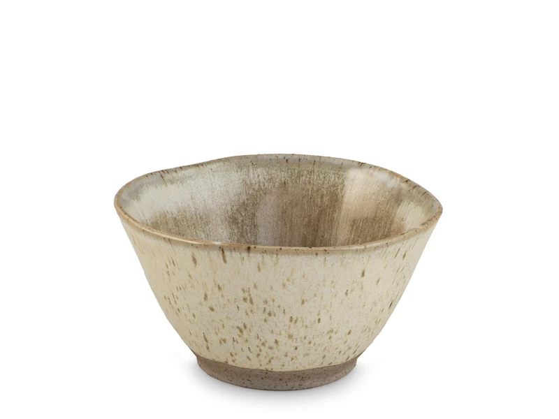 H&H Set of 6 Laos Porcelain Bowls 14 cm – Assorted Colours Beige and Sand – Minimal Design – Perfect for Soups, Snacks and Desserts – Also Suitable for Catering - Image 1