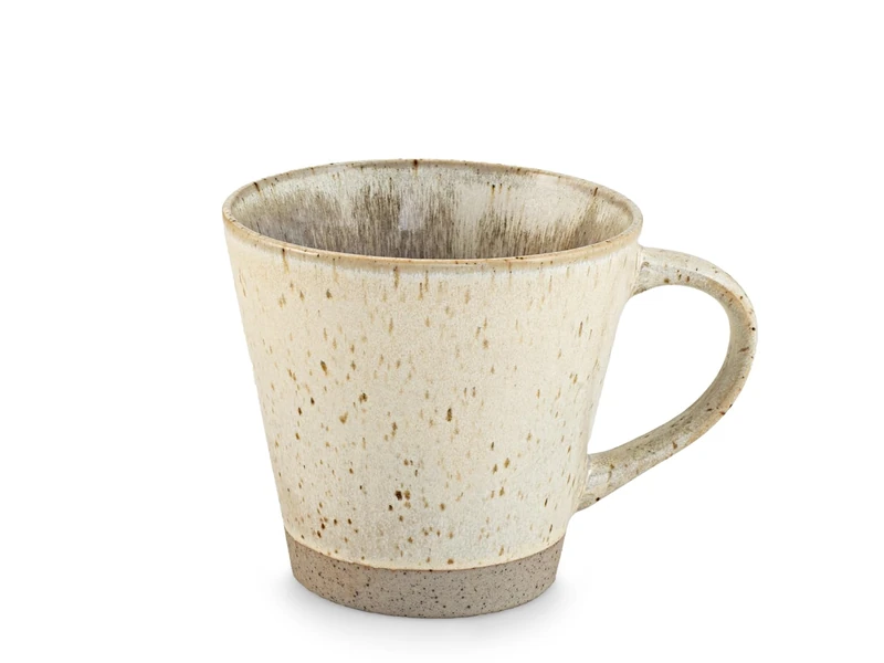 H&H Set of 6 Laos Porcelain Mugs 450cc – Assorted Colours Beige and Sand – Minimal Design – Ideal for Coffee, Milk, Tea and Hot Drinks – Also Suitable for Catering - Image 1