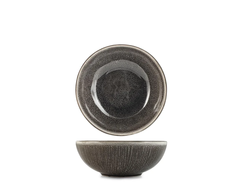 H&H Set of 6 Yucatan Stoneware Soup Plates 17 cm Brown – Minimal Design with Reactive Effect and Texture – Perfect for Soups, Pasta and Side Dishes – Also Suitable for Catering - Image 1