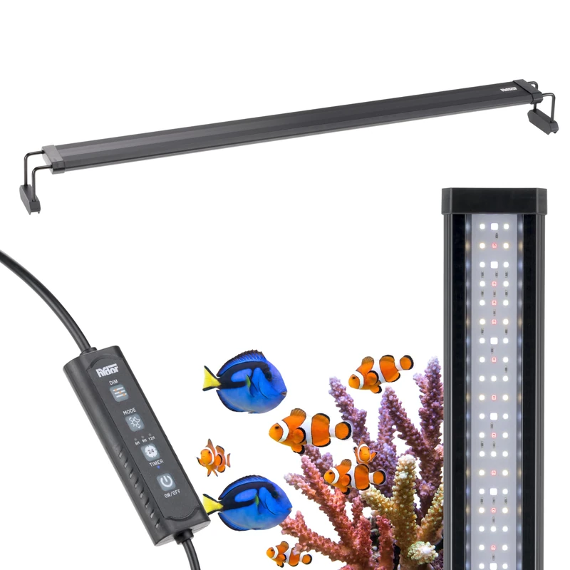 Hydor AQ-LUX REEF 900 LED Lamp for Marine Aquarium 42 W (1700 lm) Professional Spectrum, Programmable Dimmer and Timer, Adjustable Brackets, Power Supply Incl, IP67, 90 x 8 xh 9.5 cm