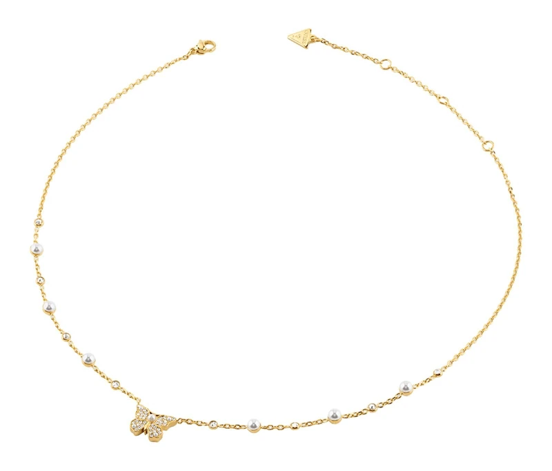 Guess Borboleta Gold Pave Borboleta Necklace 16-18 Inch - Image 1
