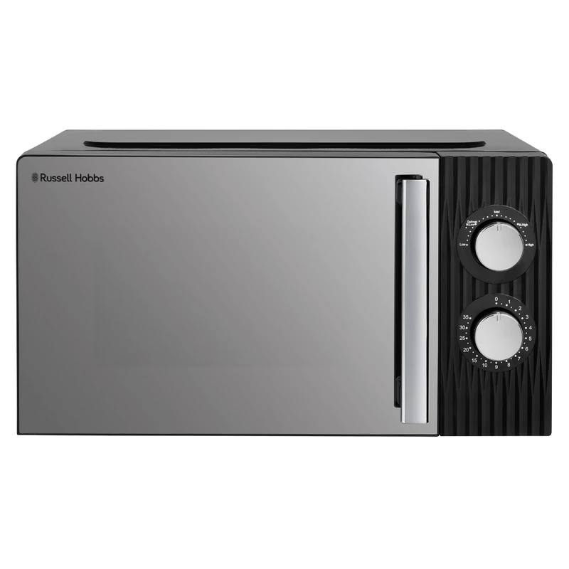 Russell Hobbs Eden 17L 700W Manual Microwave in Black with 5 Power Levels, Defrost & Reheat Function, 35 Minute Timer, Dial Controls, 1M Power Cord and Pull Handle Door, RHMM725B