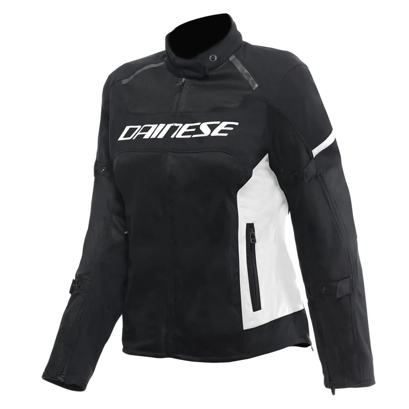 Dainese - Air Frame 3 Tex Jacket Wmn Summer Fabric Motorcycle Jacket with Windproof Lining for Women, Black/White, 42