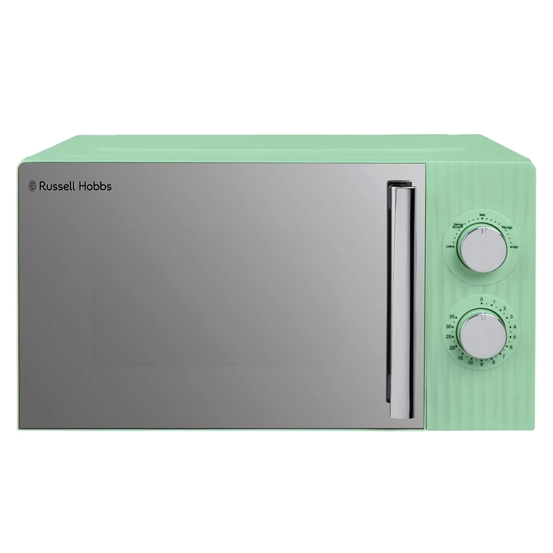 Russell Hobbs Eden 17L 700W Manual Microwave in Pistachio Green with 5 Power Levels, Defrost & Reheat Function, 35 Minute Timer, Dial Controls, 1M Power Cord and Pull Handle Door, RHMM725PG