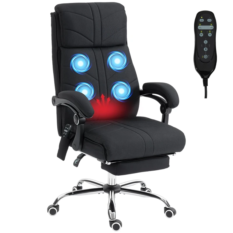 Vinsetto Massage Office Chair with Heating 4-Point Vibration Black