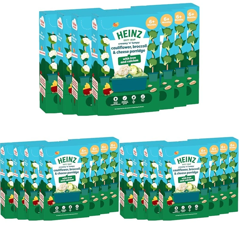 HEINZ Baby Food Cauliflower, Broccoli and Cheese Porridge 7x125g (Pack of 3) - Image 1