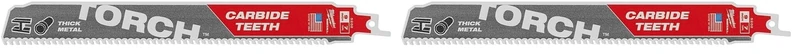MILWAUKEE ELEC Tool 48-00-5202 9" 7TPI Torch Sawzall Reciprocating Saw Blade, White (Pack of 2) - Image 1