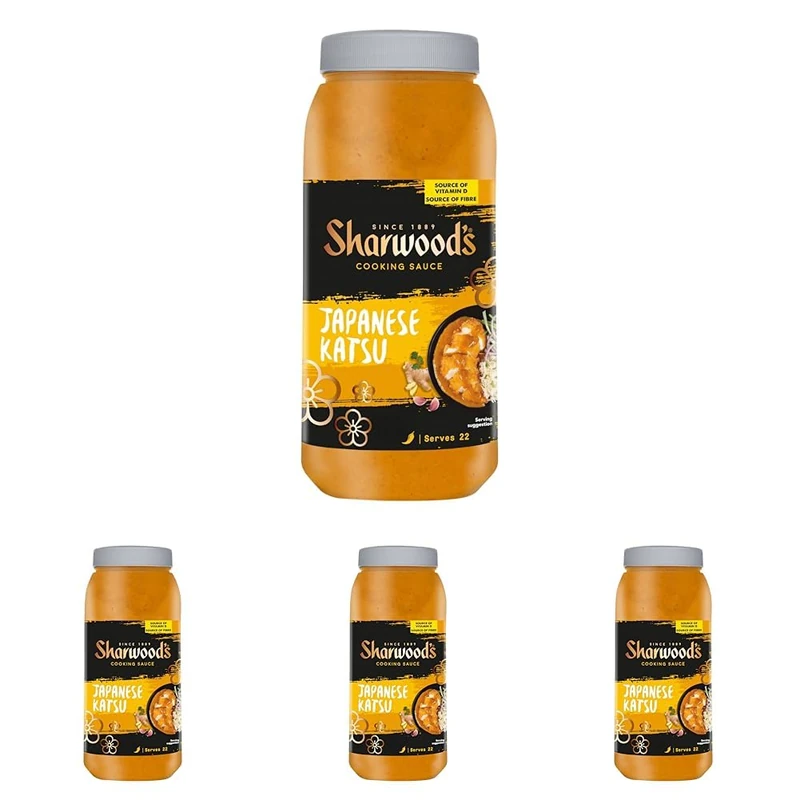 Sharwood's Katsu Curry Sauce, Smooth Japanese‑Style Curry Sauce with Vegetables & Coconut, Catering Jar, 2.25 kg (Pack of 4)