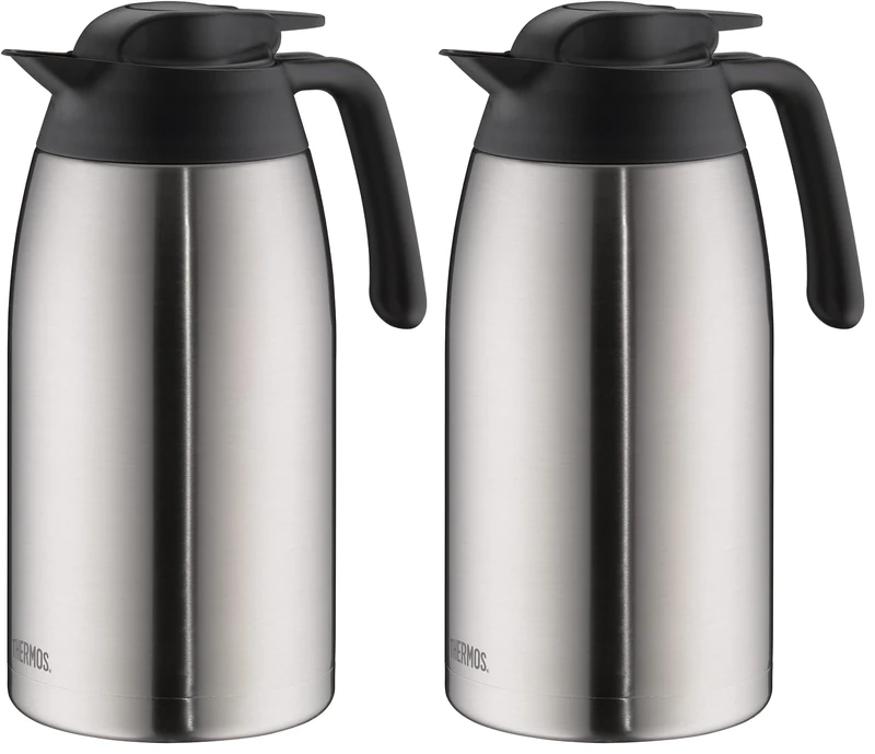 Thermos 4026.205.100 THV Flask, 1.0 L, Stainless Steel, 12.5 cm x 16.5 cm x 16.5 cm, Stainless Steel, edelstahl, 12,5 x 16,5 x 25,5 cm (Pack of 2)