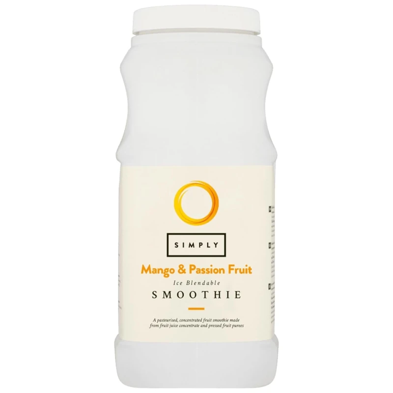 Simply Mango and Passion Fruit Smoothie, Vegan Blendable Concentrated Smoothie Mix Made with Real Fruit Puree (1 Litre) (Pack of 6) - Image 1