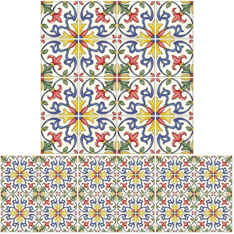InHome NH2365 Tuscan Tile Peel and Stick Backsplash Tiles, Multi-Colour,2.5-in by 2.5-in (Pack of 4) - Image 1