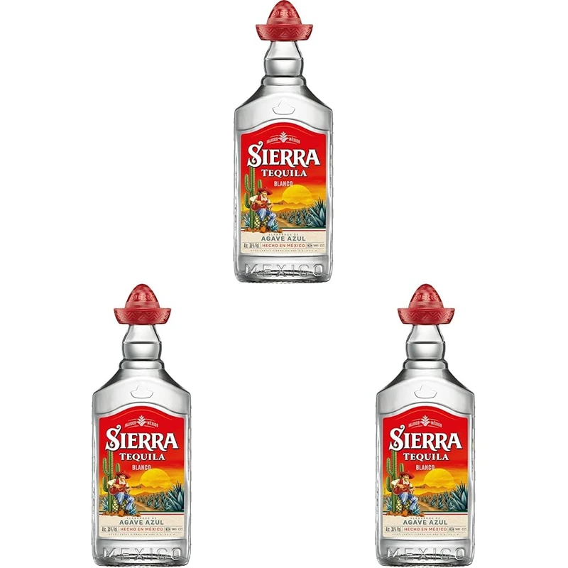 Sierra Tequila, Blanco Tequila | 50 cl | 35% ABV | Fresh Agave & Pepper With Citrus Notes | Ideal As A Shot With Lemon Juice & Salt Or In A Margarita (Pack of 3) - Image 1