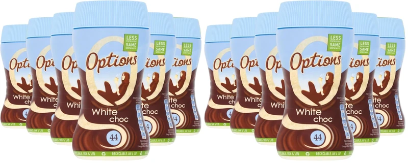 Options White Choc Drink, 6 x 220g (Pack of 2) - Image 1