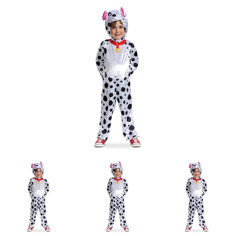 Disguise Disney 101 Dalmatians Dress Up for Kids, Officially Licensed, Dalmatian Jumpsuit for Kids, Features Dimensional Hood with Adorable Ears, Soft Material, Kids and Toddlers 12-18 Months