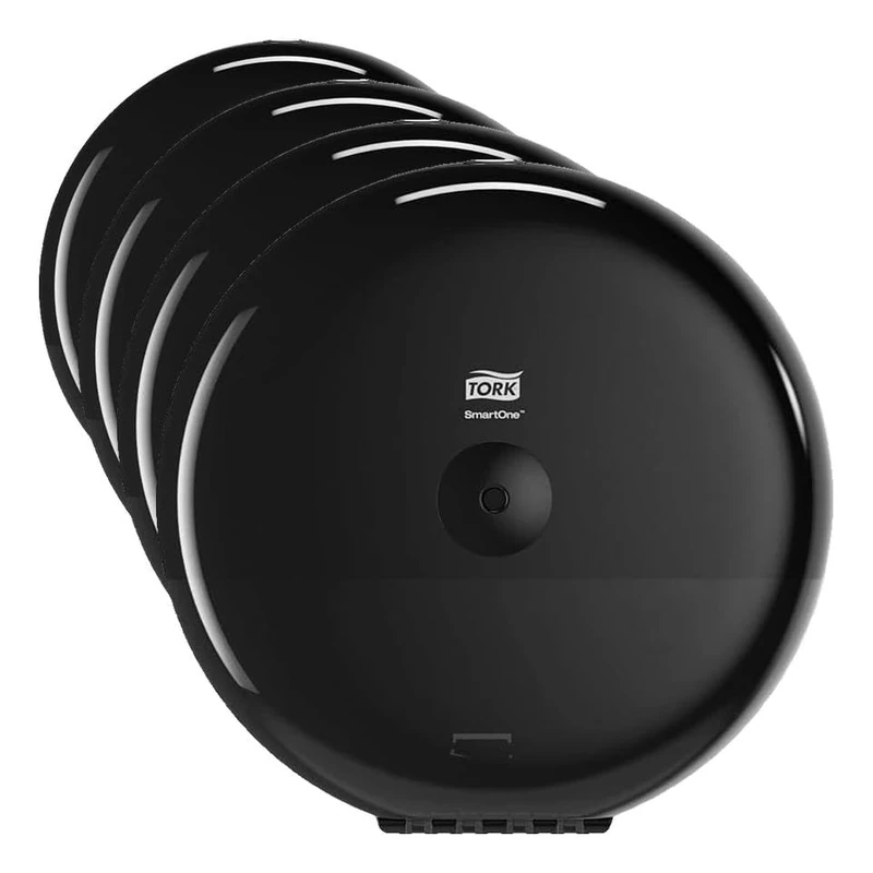 Tork SmartOne Toilet Roll Wall Mounted Dispenser Black T8, High Capacity, Elevation Range, 680008 (Pack of 4) - Image 1