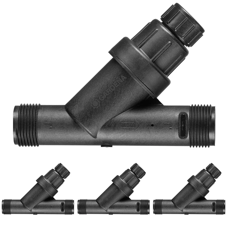 Gardena Sprinkler System Pressure Regulator: Pressure regulator for a maximum constant water pressure of 3.1 bar, accessory to balance out fluctuating pressure in garden irrigation (8200-20) - Image 1