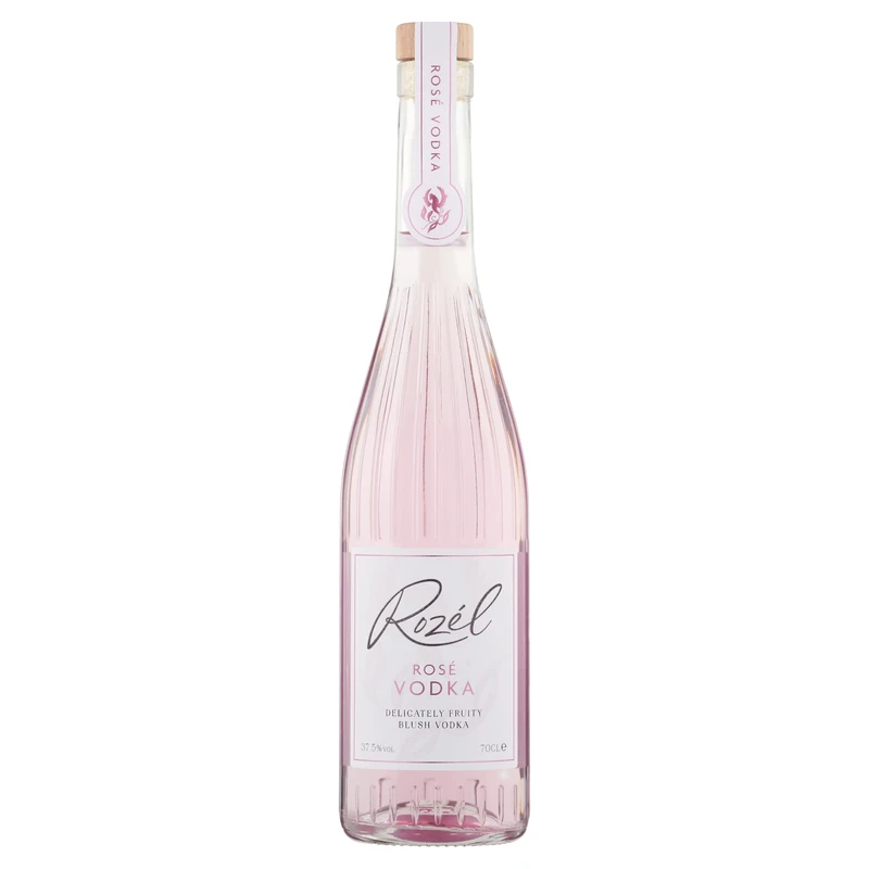 Rozél Rosé Vodka, White Peach & Raspberry Flavoured Vodka with Pink Grapefruit Notes, Fruit Flavoured Liquor, 37.5% Alcohol Drink, Artisan Spirit for Shots & Pink Cocktail Mixers, 70cl (Pack of 6) - Image 1