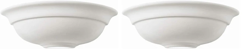 National Lighting Hila Modern Decorative Paintable Semi Circle E27 LED Compatible Dimmable Hallway Lounge Wall Uplighter (Pack of 2)