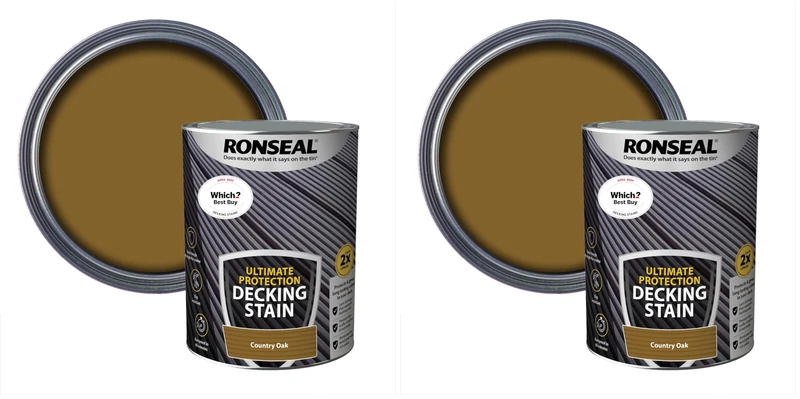 Ronseal Ultimate Protection Decking Stain Country Oak 5L (Pack of 2)